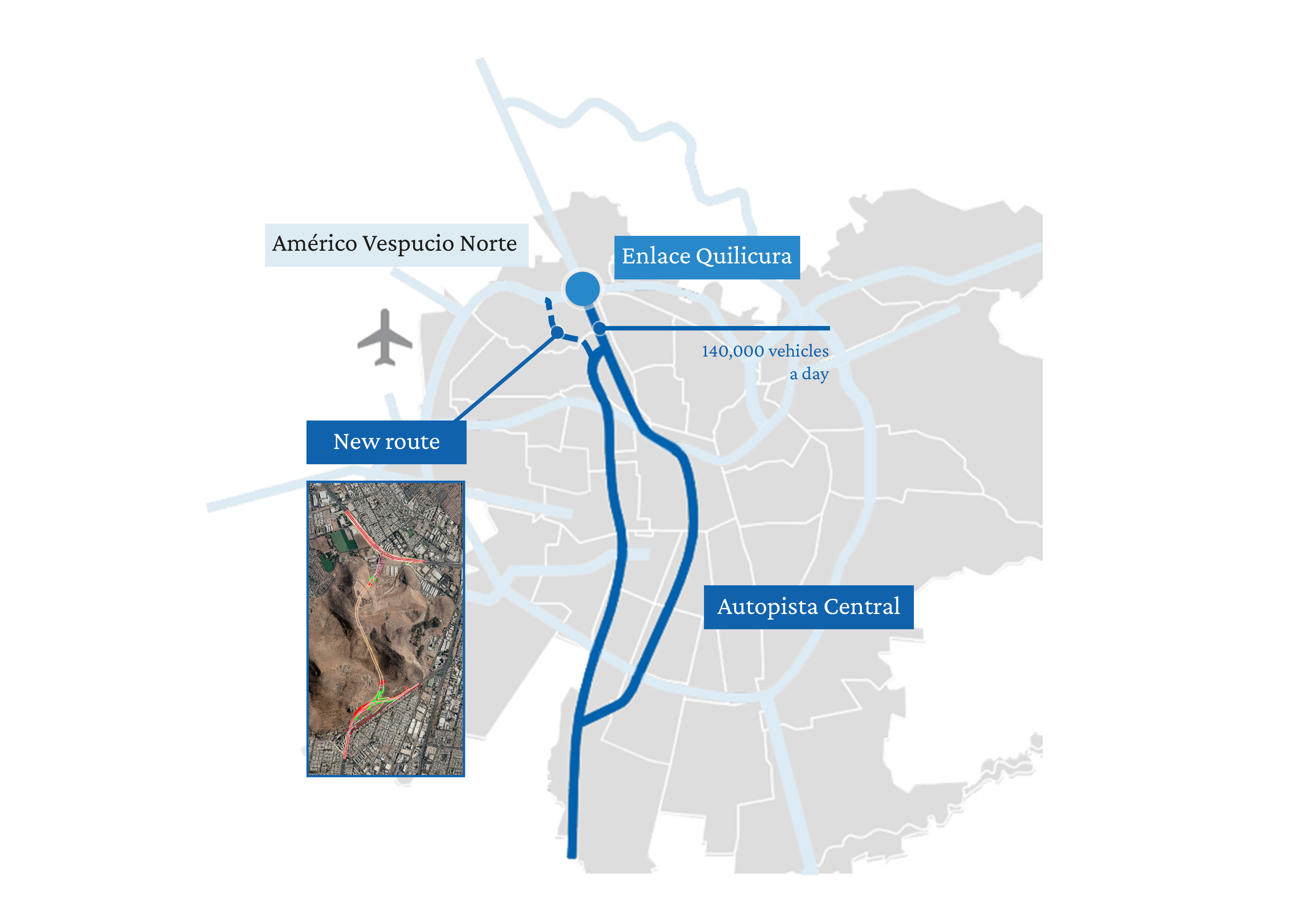 Mappa del tunnel di Santiago