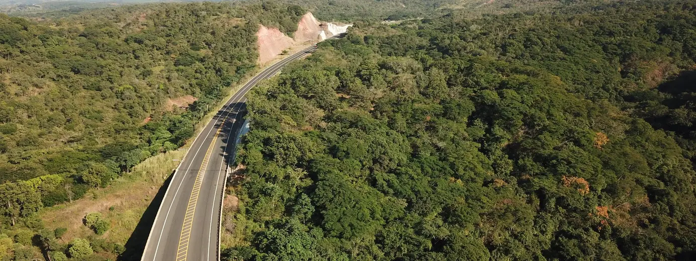 Strada nella natura del Messico